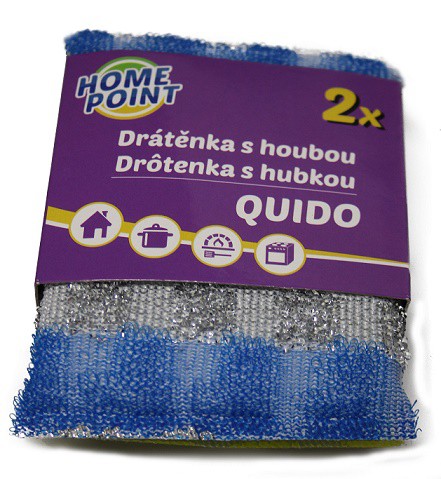 Drátěnka s houbou QUIDO sada 2ks | Úklidové a ochranné pomůcky - Drátěnky, houby a houbičky Drátěnka s houbou QUIDO sada 2ks | Úklidové a ochranné pomůcky - Drátěnky, houby a houbičky